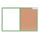 Magneticko-korková tabuľa v drevenom ráme - zelená WOOD (60x40 cm)