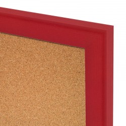 Korková tabuľa v drevenom ráme - červená WOOD (60x40 cm)