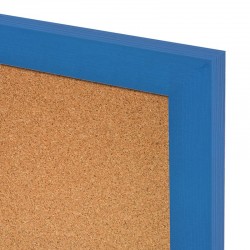 Korková tabuľa v drevenom ráme - modrá WOOD (60x40 cm)