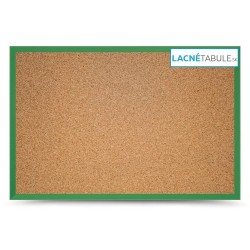 Korková tabuľa v drevenom ráme - zelená WOOD (60x40 cm)