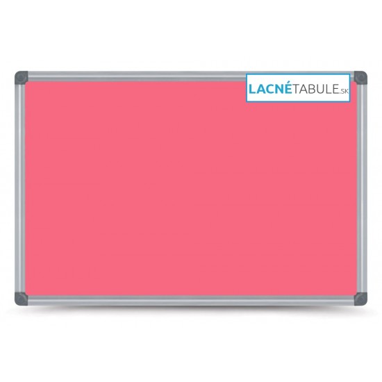 Magnetická tabuľa farebná v hliníkovom ráme - ružová CLASSIC (60x45 cm)