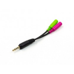 Cable audio Audio adapter headset 1 x 4 pin > 2 x 3 pin - 12cm